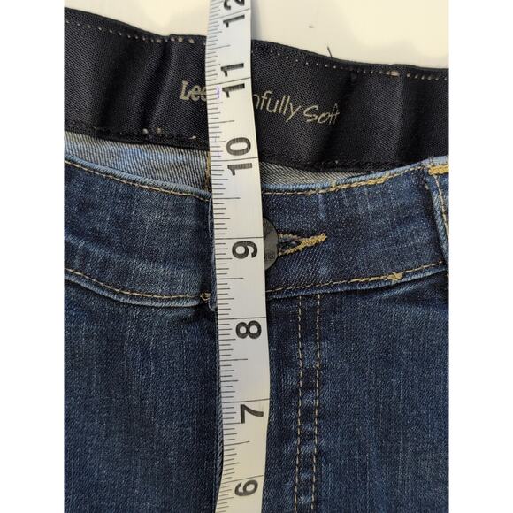 Lee Sinfully Soft Jeans Womens Petite Size 8 Blue Stretch Back Flap Elastic Wais - Picture 11 of 16